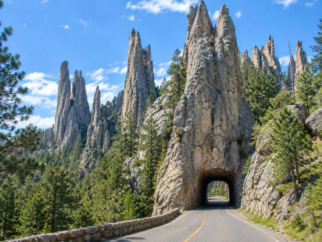 Tall granite spires along Needles Highway in Custer State Park